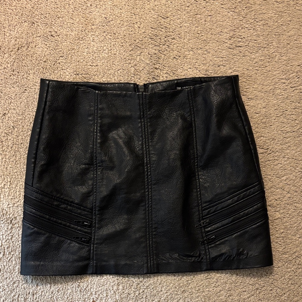 Blank NYC Faux Leather Black Mini Skirt